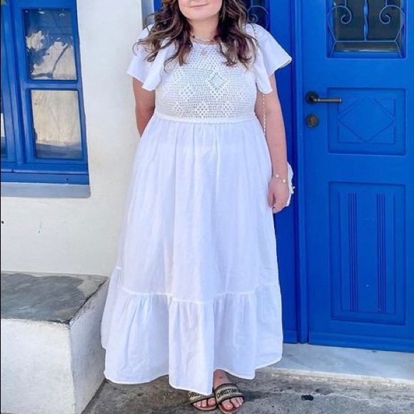 Zara Dresses Zara Crochet Linen Blend Dress Xl Poshmark